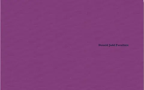 Donald Judd Furniture