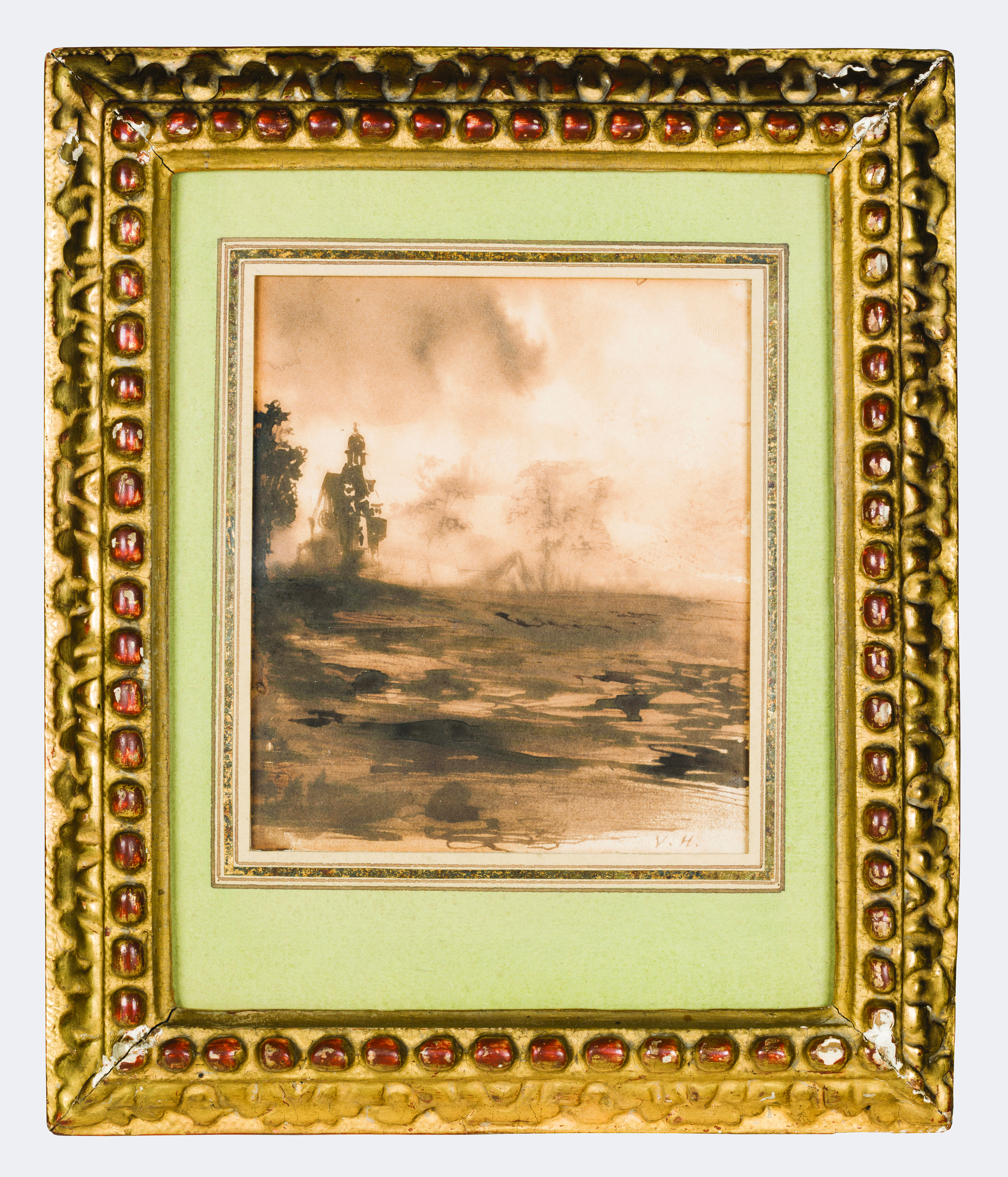 [Paysage spectral avec une église]